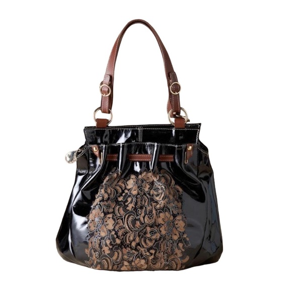 Sundance Bags Sundance Embossed Bag Black Patent Leather Poshmark